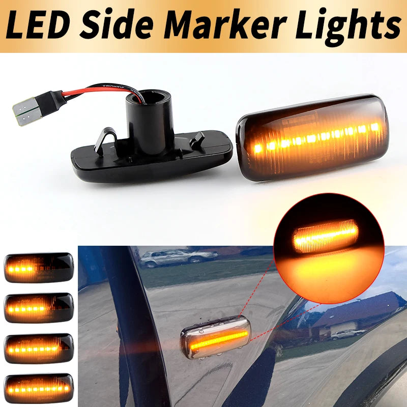 2PCS LED Side Marker Turn Signal Lights Canbus For Dodge Nitro 06-11 Caliber 07-11 Avenger 07-16 Charger For Chrysler 300 05-06