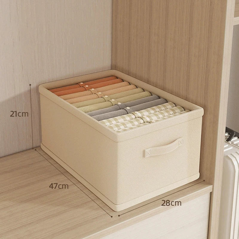 Clothes Organizer Trousers Clothes Jeans Storage Box Underwear Bra Socks Artifact Compartment Box Wardrobe Clothes Organizer