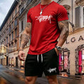 2026 Summer Street Style New Trend High Quality Men's T-shirt Set Suitable for Outdoor Leisure Sports Short Sleeves
