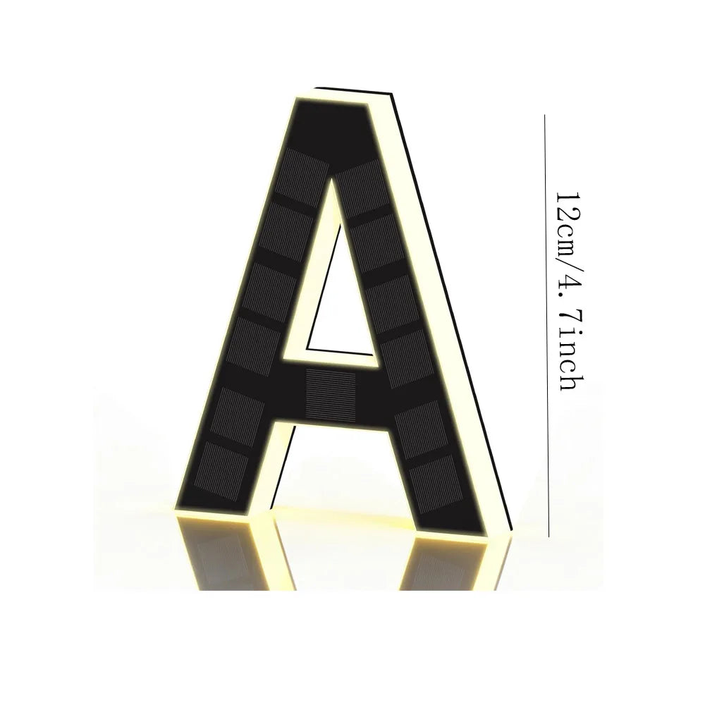 12CM Solar-Powered Outdoor House Number Light, House Numbers with Solar Panel, Waterproof LED Address Numbers for Home