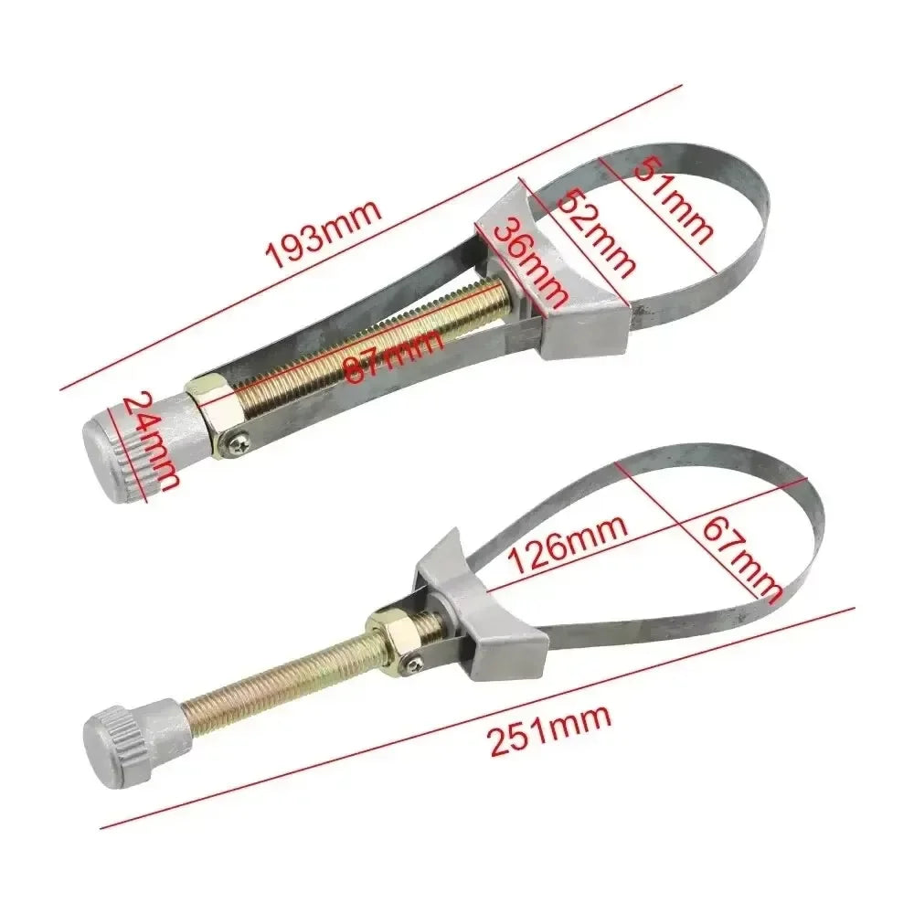 Car Auto Oil Filter Removal Tool Cap Spanner Strap Wrench 60mm To 120mm Diameter Adjustable for Repair Tool