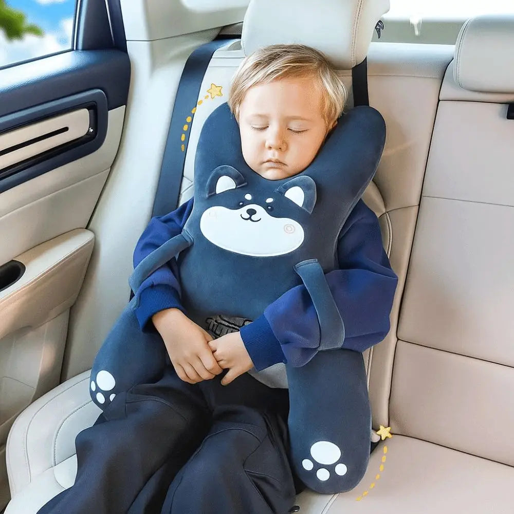 Cute Cartoon Car Headrest Head Support Removable Unisex Sleeping Pillow Breathable Comfortable Car Mounted Pillow Travel Comfort