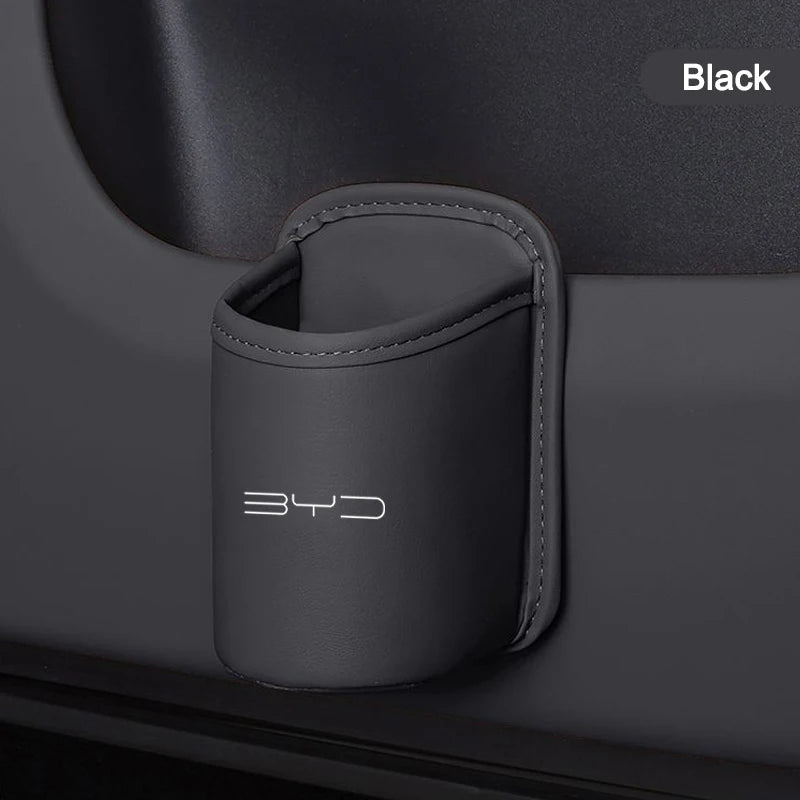 Leather Storage Box Car Door Water Cup Holder Back Seat Drink Rack For BYD Seal F3 Atto 3 Tang Qin Han Song Plus Accessories