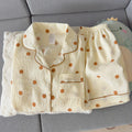 Women's Summer Pajamas, Thin Polka Dot Pattern Short-Sleeved Shorts, Sweet and Cute, Can Be Worn Outside in Summer, Two-Piece Home Wear Set