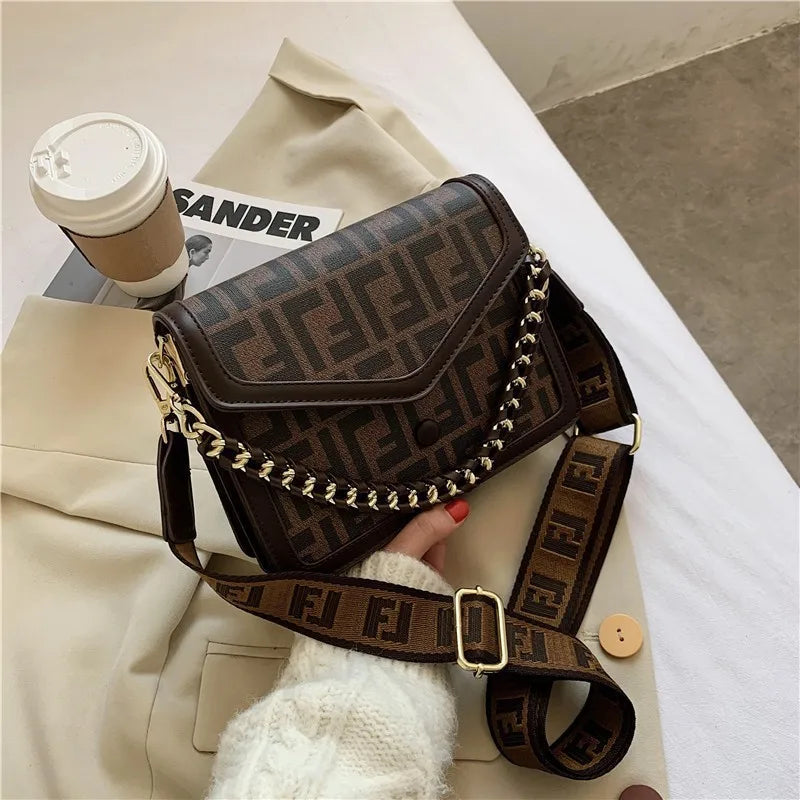 2026 Spring New Arrival: Retro Letter Print Crossbody Bag - Stylish Mini Shoulder Bag for Women