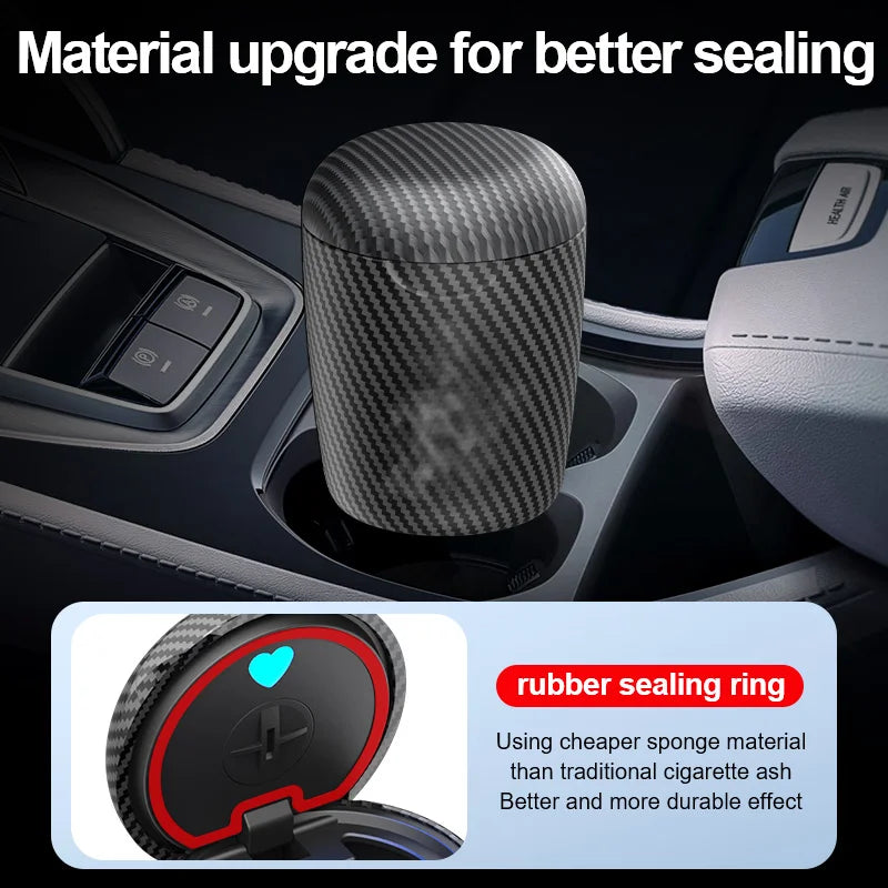 Car ashtray, universal one click open lid, personalized LED ambient light, ashtray, car smoke prevention and extinguishing box