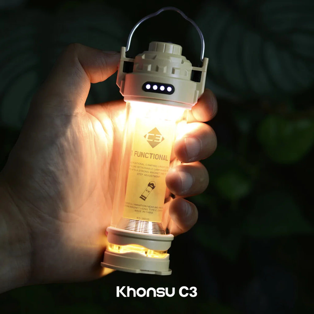 3000mAh C3 Tactical Camping Light Outdoor LED Flashlight Portable Rechargeable Multi functional Tent Camping Light
