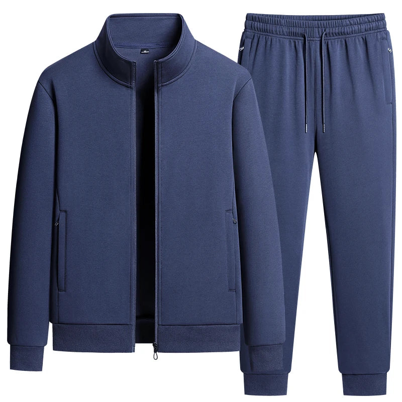 Men's Casual Sportswear Outdoor Tracksuit Fall Korean Running Sets Long-sleeved Two-piece Male Fitness Cotton Sportswear