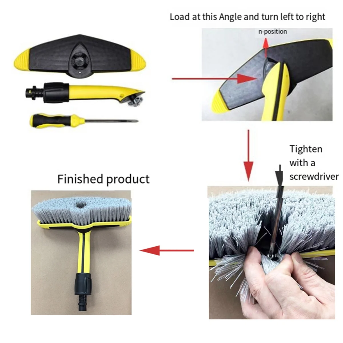 Wheel Rim Washing Brush for Karcher K2 K3 K4 K5 K6 K7 Replace Parts 2.643-233.0 Soft Bristle Pressure Washer Wash Brush