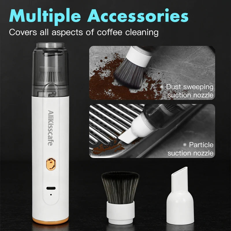 AliKisscafe Coffee Grounds Vacuum Cleaner Grinder Remover Powder Brush Portable Cleaning Tools Barista Tool Espresso Accessories
