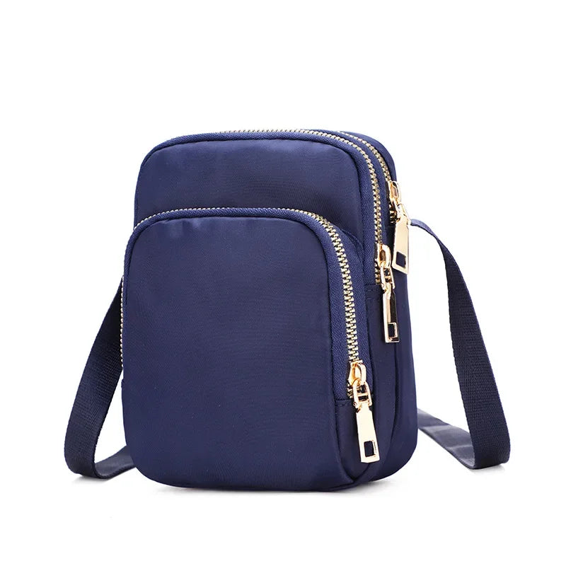 Casual waist bag, single-shoulder bag, casual lightweight crossbody phone case, nylon coin purse, mini bag