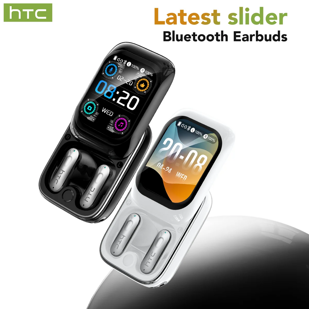HTC NE48 TWS Wireless Earbuds AI Translation 2K HD Touchscreen Bluetooth 6.0 IPX5 ENC Noise Cancelling Sports Headphone