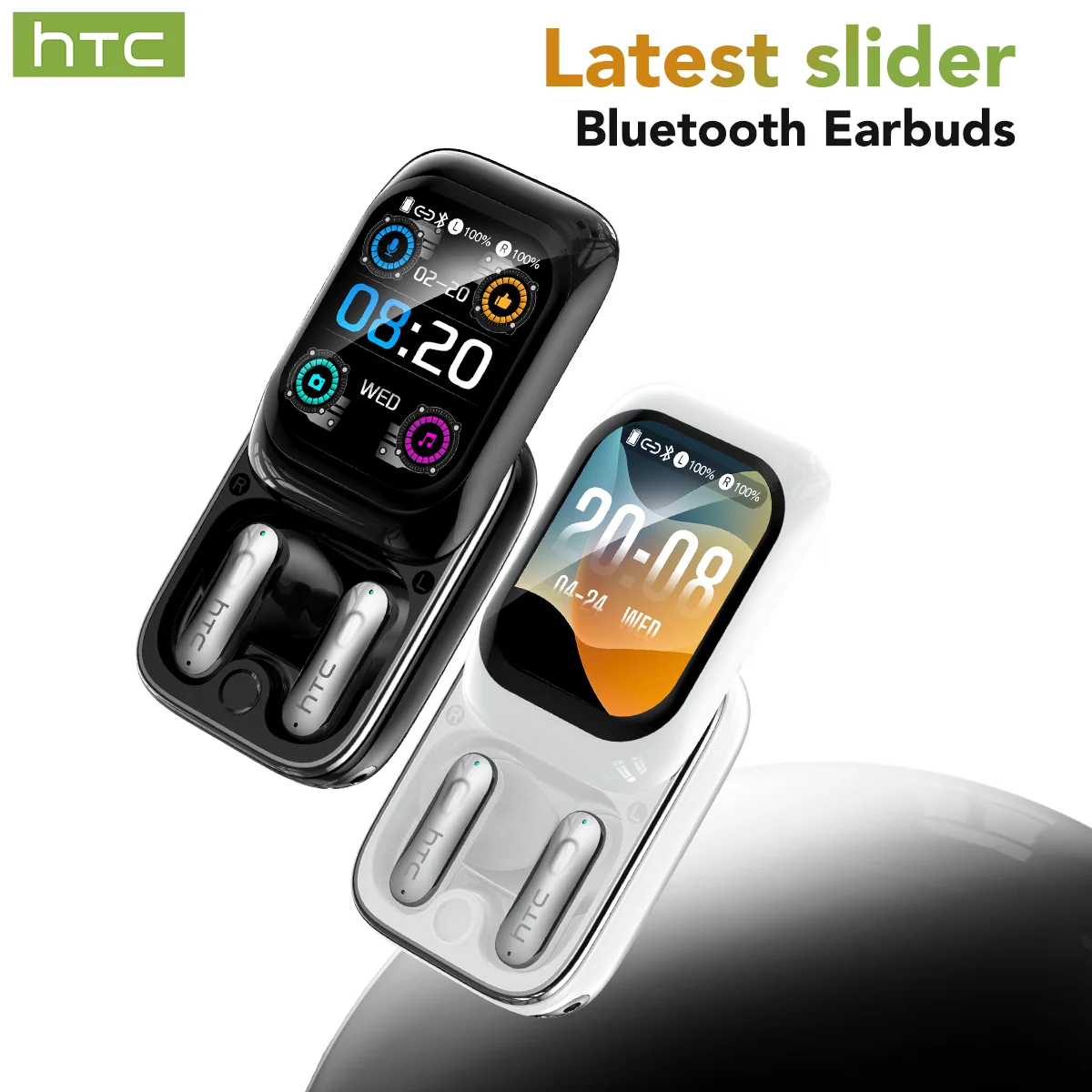 HTC NE48 TWS Wireless Earbuds AI Translation 2K HD Touchscreen Bluetooth 6.0 IPX5 ENC Noise Cancelling Sports Headphone