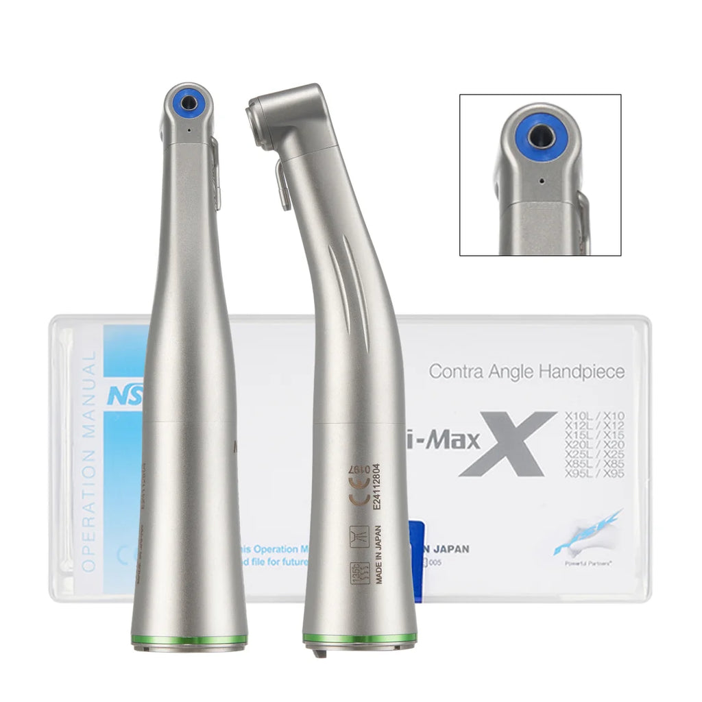 NSK Red Rings Ti Max X95L contraangulo Dental 1:5 Increasing Speed Handpiece Against Contra Angle LED Optic Fiber Quattro Spray