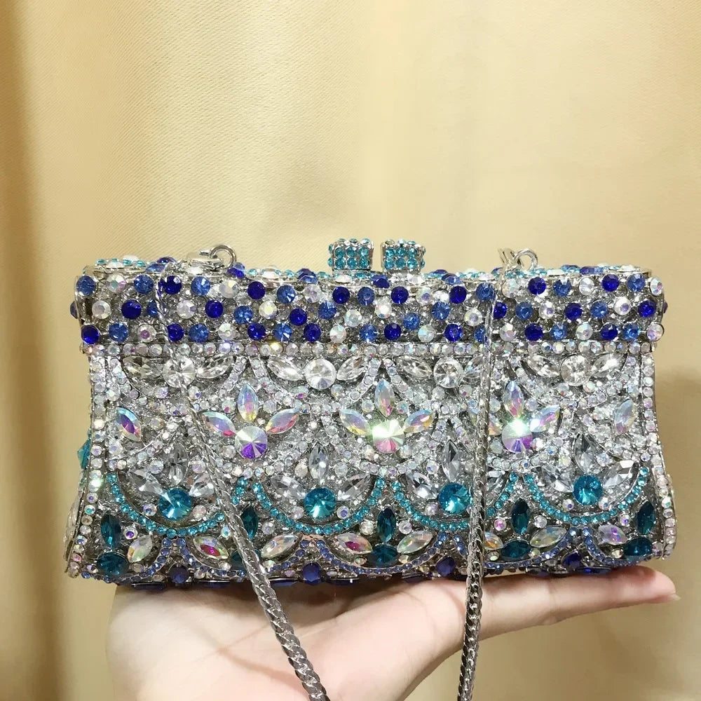 2025 Luxury Lady Diamond Party Prom Clutches Bag Women Rhinestone Evening Handbag Female Crystal Dinner Purse Formal Party Bag