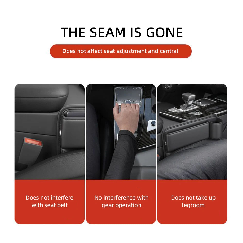 Car Seat Gap Water Cup Holder Leather Universal Crevice Side Storage Box Driver Front Auto Seat Gap Filler Organizer In the Car