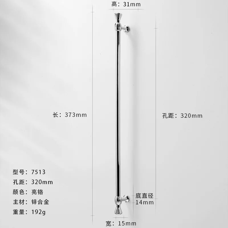 Bright Chrome Silver Wardrobe Door Handle Modern Minimalist Zinc-Alloy Pull for Cabinet Shoe Cabinet  Drawer Furniture Hardware