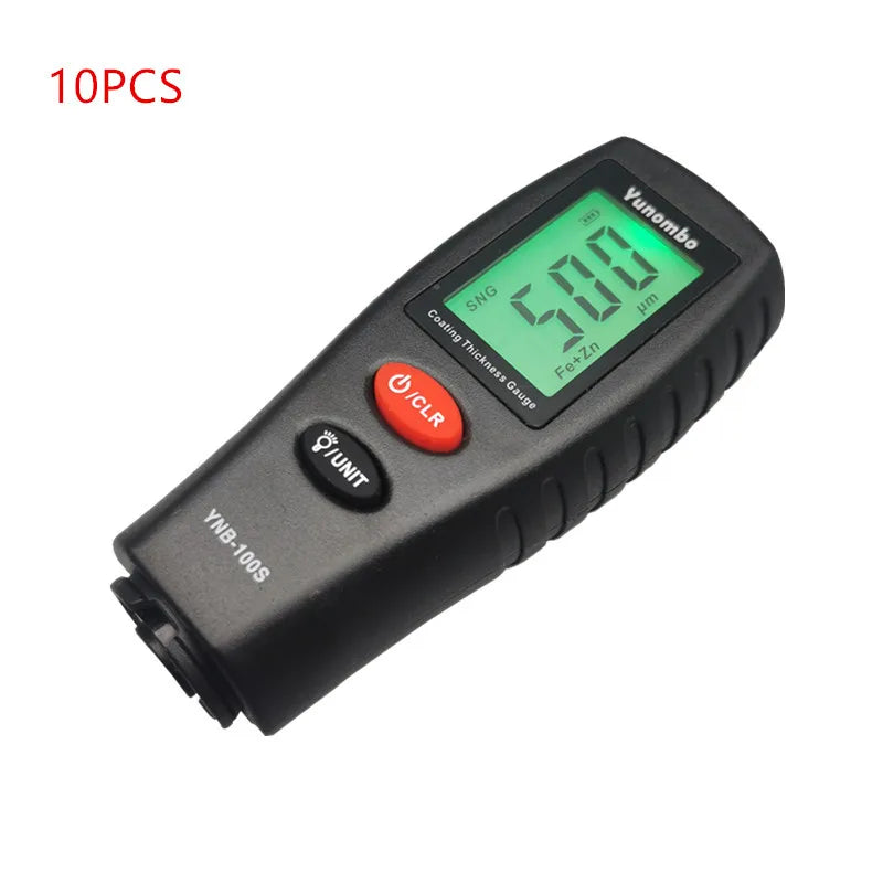 10pcs Yunombo Digital Backlight LCD Film Thickness Meter Car Paint Thickness Tester Coating Thickness Gauge YNB-100S