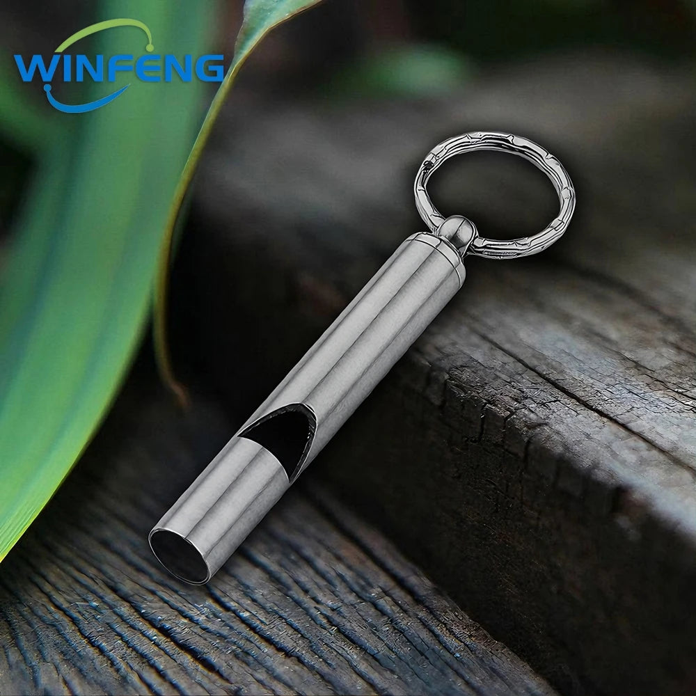 Portable Metal Carabiner Shape Key Ring Keyring Key Holder Clips Hook Holder Organizer Emergency Survival Whistle Keychain
