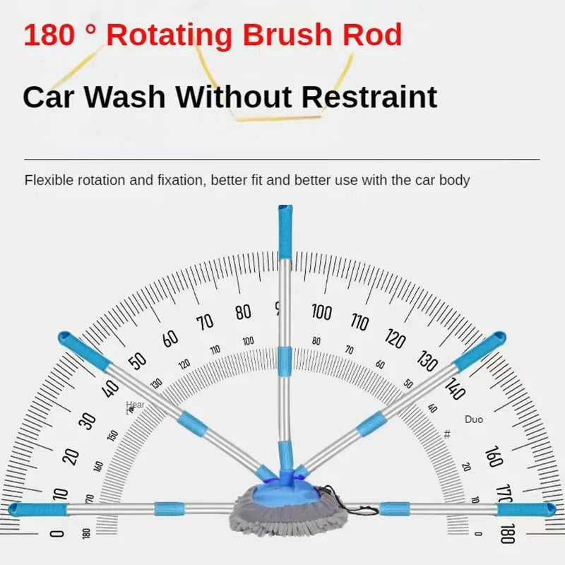 Universal Bend Chenille Car Wash Brush Car Cleaning Brush Telescoping Long Handle Cleaning Mop Chenille Broom Auto Accessories
