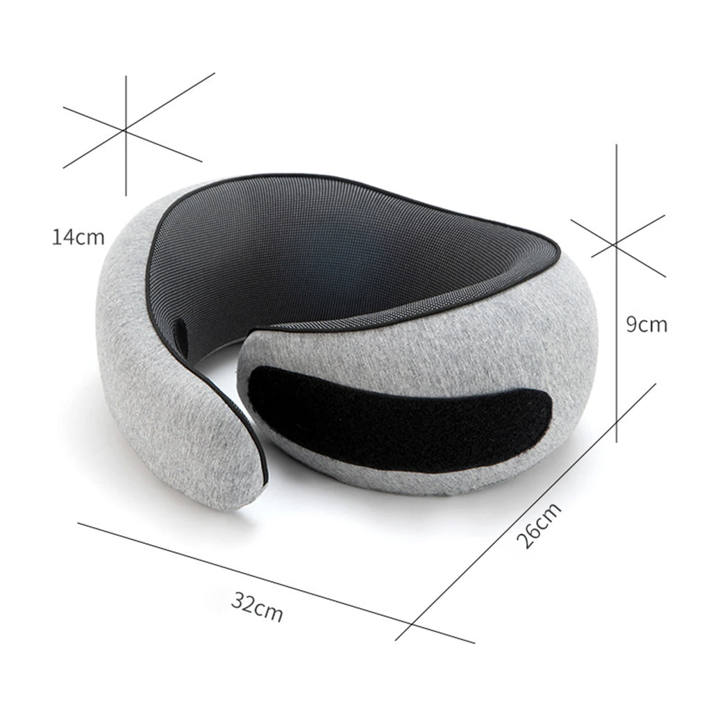 Travel Pillow Set with Eye Mask Memory Foam with Earplug Holder & Carry Bag Travel Essentials for Plane Car Train and Home