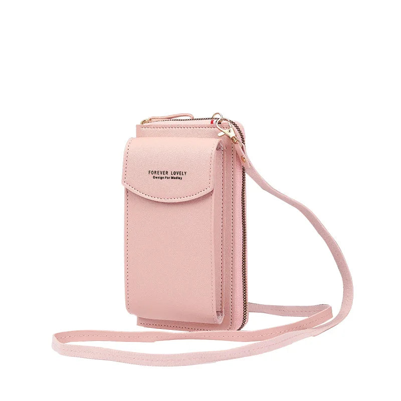 Sweet Mobile Phone Bag Women's Portable Versatile Zipper Small Messenger Bag Multi-function Large-capacity Change Card Bag