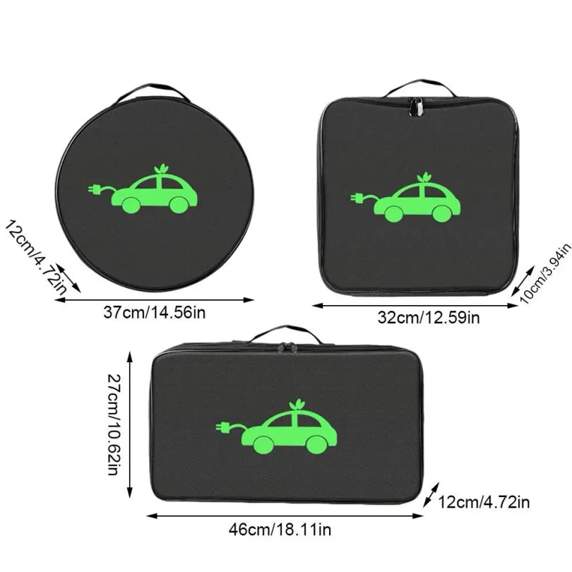 EV Cable Organizer Bag Electric Car Charger Box Charging Organizer Jumper Cable Bag Electric Vehicle Charging Cable Case