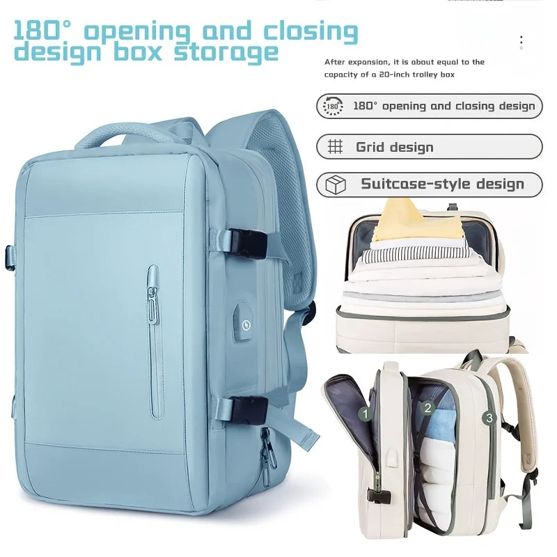 180 °   Box Opening Travel Backpack |   20-inch Luggage Level Capacity Business Laptop Bag
