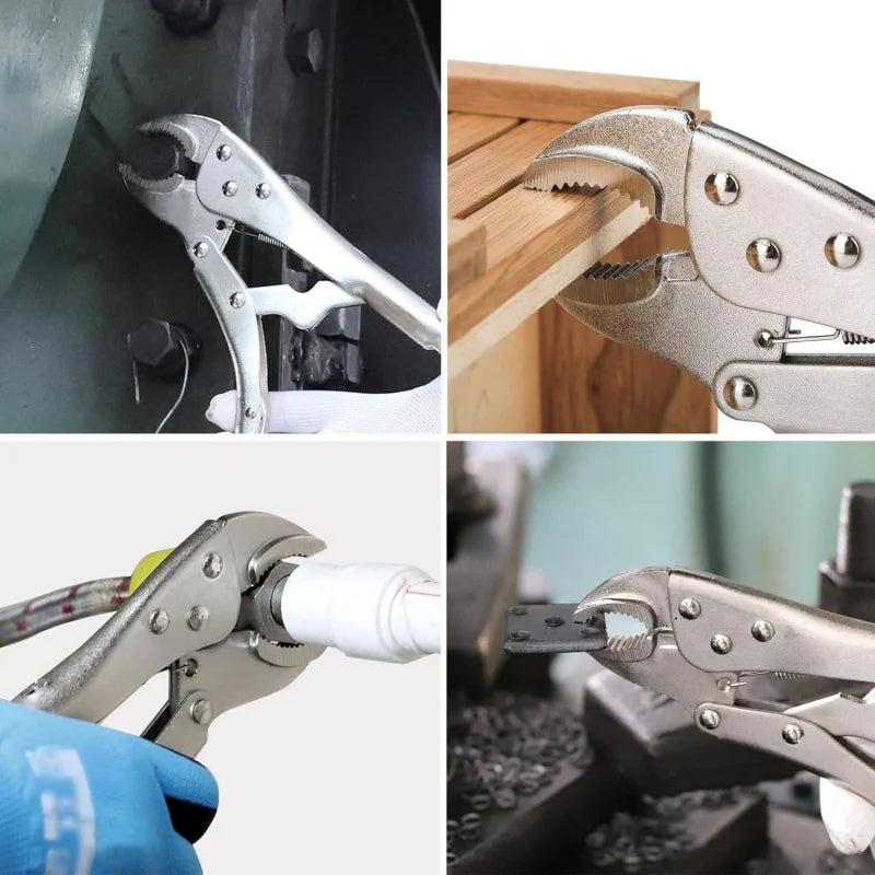 Powerful Locking Pliers,5/7/10" Curved Jaw Pliers,C- type Heavy-duty Pressure Pliers,Idustrial Fixed Circular Mouth Force Wrench