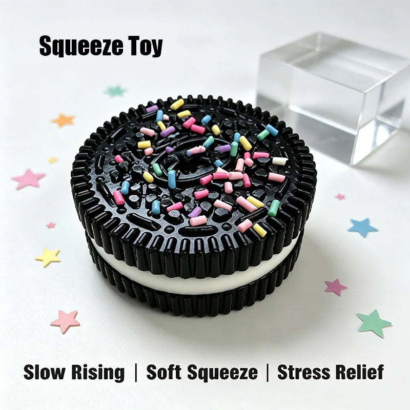 Simulation Biscuit Stress Relief Squishy Toy Creative Cookie Pinch Squeeze Toy Biscuit Anti-stress Fidget Toy for Adult