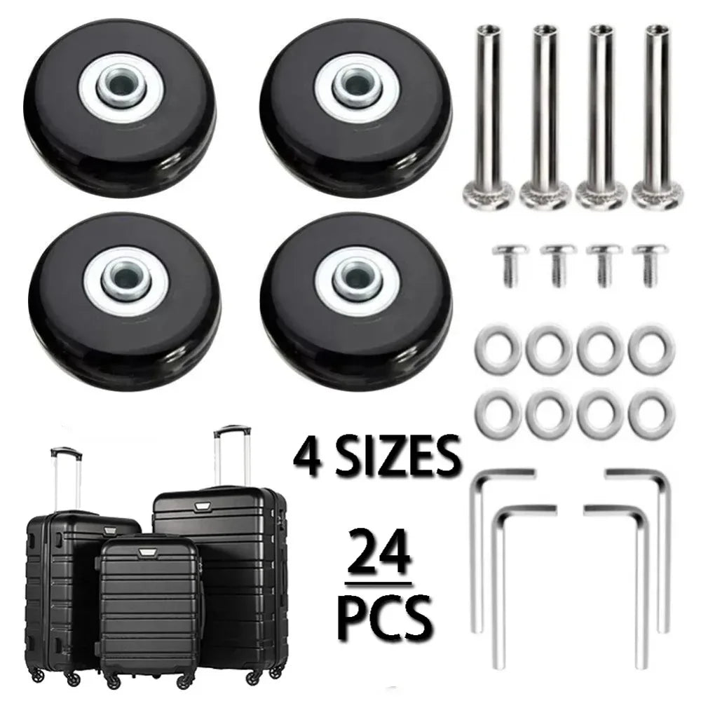 Silent Suitcase Wheels Rubber Trolley Luggage Casters High-Quality Durable Travel Bag Wheel Repair Accessories for Quiet Rolling