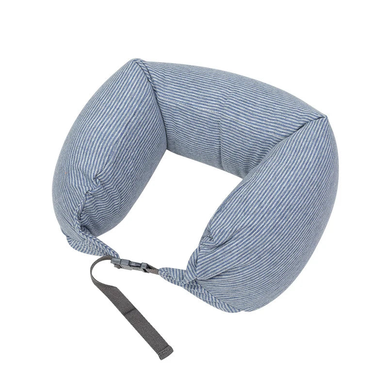 Neck Pillow Neck Support Breathable Stuffable U-shaped Pillow With Hidden Zipper Adjustable Drawstring Neck Pillow For Travel