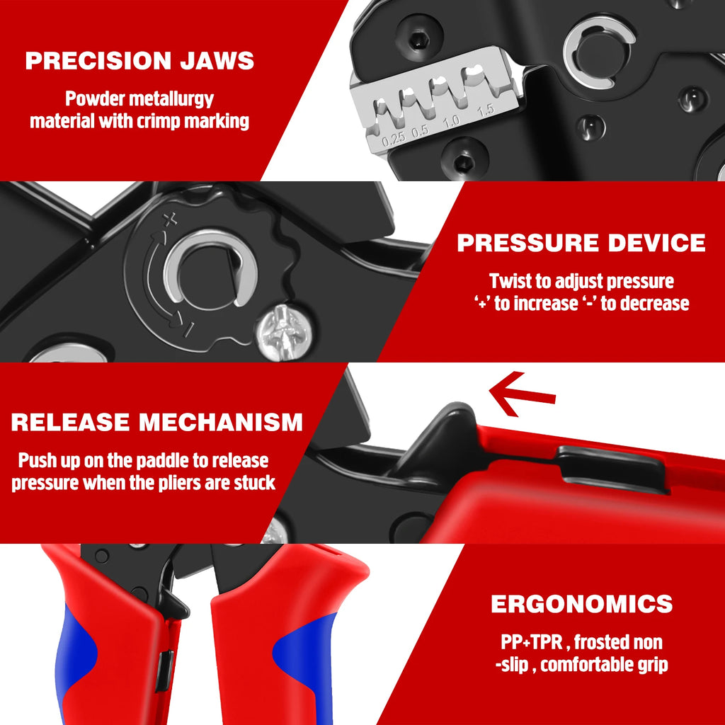 SN-58B Dupont Crimping Tool Kit 2.54mm Pitch Single Row Male Headers, Dupont Crimp Pins Jumper Wire Crimping Plier Hand Tool