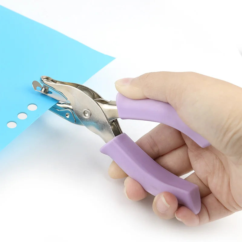 6mm Hand-Held Single Hole Punch Pliers DIY Loose-Leaf Paper Office Home Punch Tool New Style for Business  Industrial Use