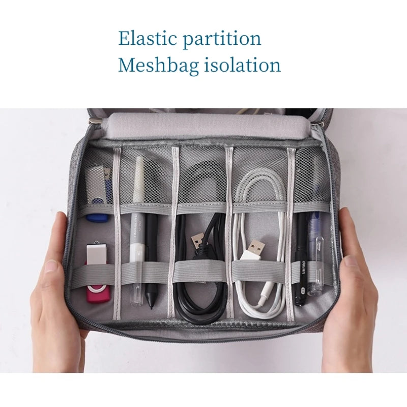 Large Capacity Electronics Accessories Travel Organizer Mouse Power Bank Cable All-in-One Portable Waterproof Storage Bag
