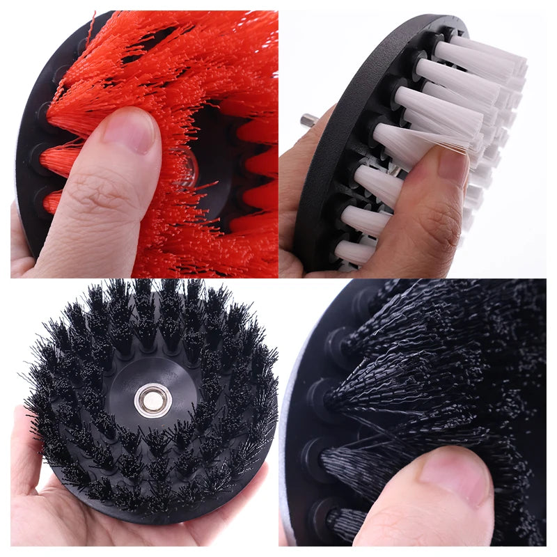 1-3 Pcs 5 Inch Drill Brush Set Multi-Purpose Electric Cleaning Brush Attachment for Carpet Car Seat Kitchen Tile with M14 Thread