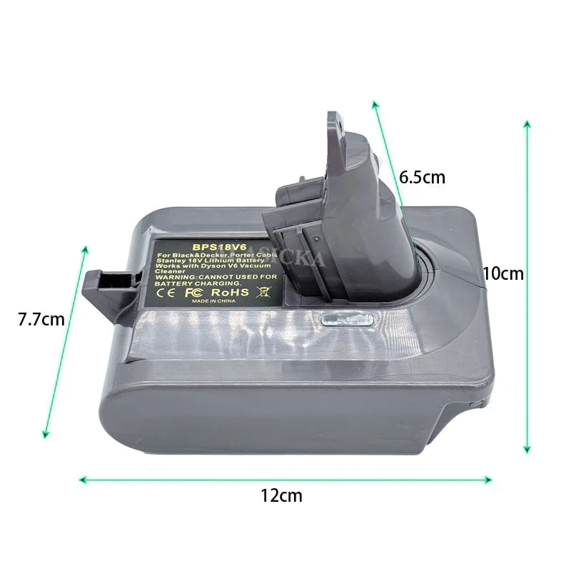 Battery Adapter Converter BPS18V6 for Black Decker 18V Lithium Battery LB2X4020 Converted To for Dyson V6 Series Vacuum Cleaner