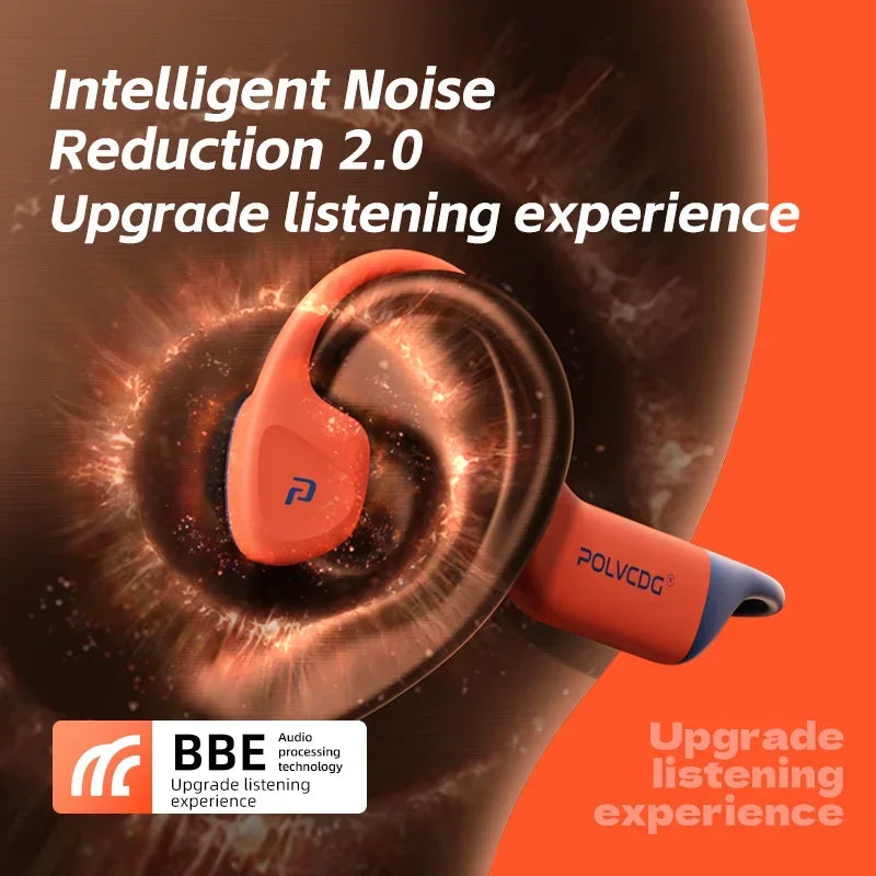 POLVCDG Bone Conduction Earphones IPX8 Waterproof 32GB Memory Bluetooth 5.4 Silicone Material 2024 New Product X16