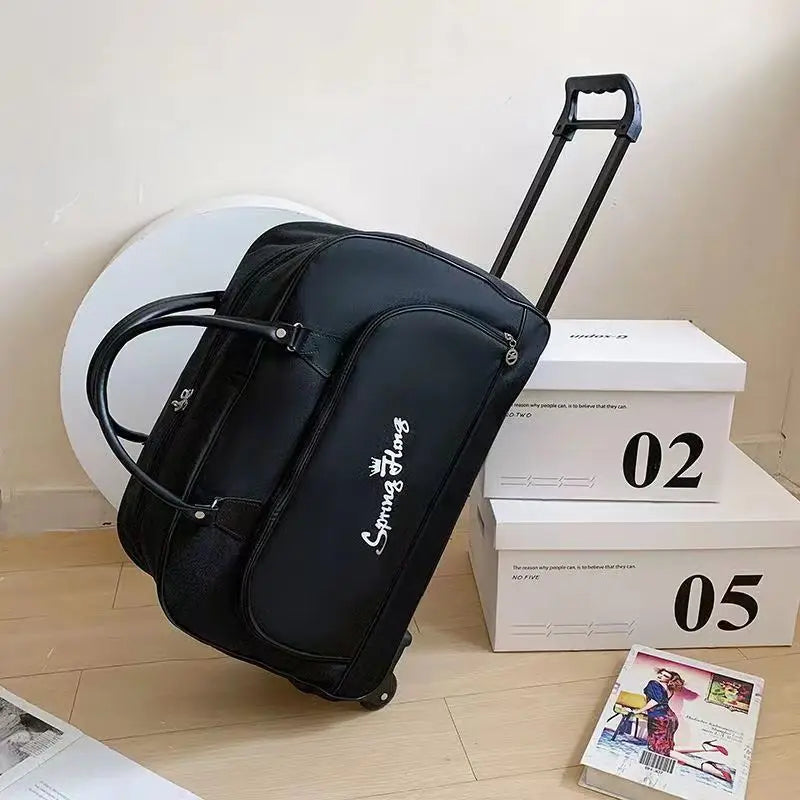 Suitcases Travel Bags Casual Large Capacity Trolley Bag Portable Foldable Storage with Wheels Women Carry on Luggage Handbag