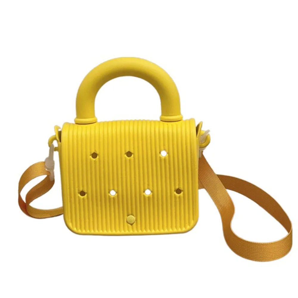 Anti-slip Waterproof Beach Bag Top Handle Sandproof Cartoon Crossbody Tote Adjustable straps DIY EVA Handbags With Hole Summer
