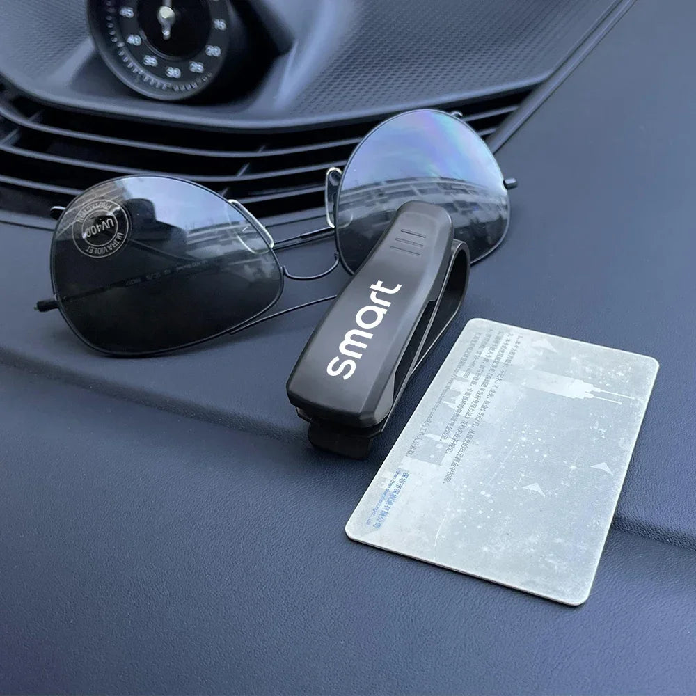 For Smart Eq Fortwo Forfour 453 451 452 450 454 Roadster Car Sun Glasses Case Card Ticket Holder Sunglasses Clip Car Accessories