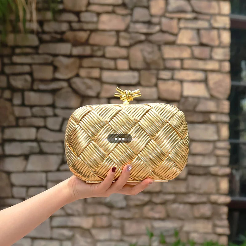 Purses and Handbag Luxury Designer Brand Handwoven Shoulder Bag Women's Bag Wedding Silver Evening Clutch Bag Purse Bag Gold Bag