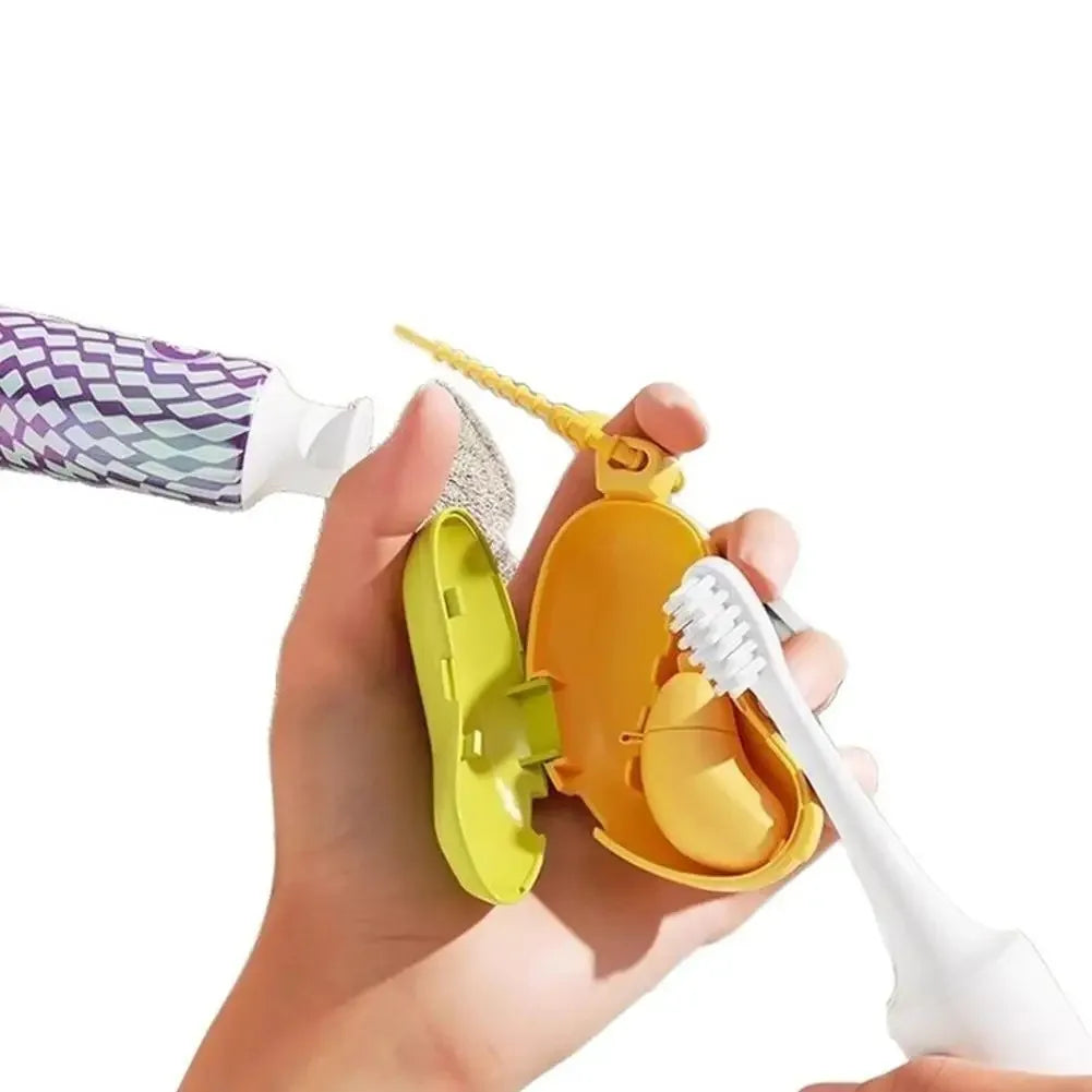 Banana toothbrush protective cap with toothpaste storage box - compact and convenient - essential toothbrush cover for travel