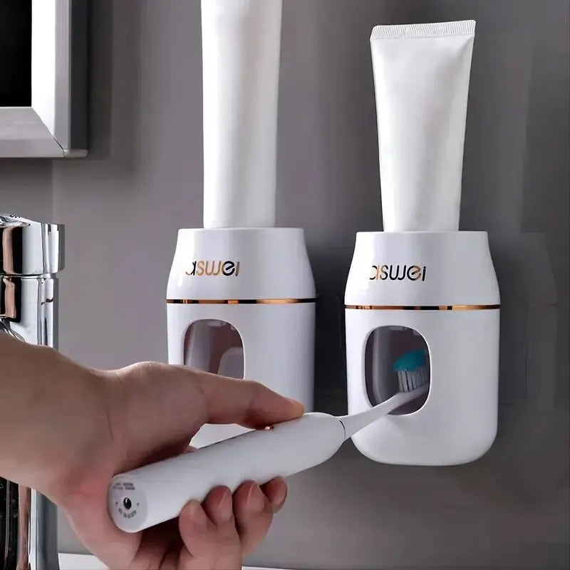 Upgrade Your Bathroom with This 1pc Toothpaste Squeezer and Storage Rack for Easy Automatic Refills