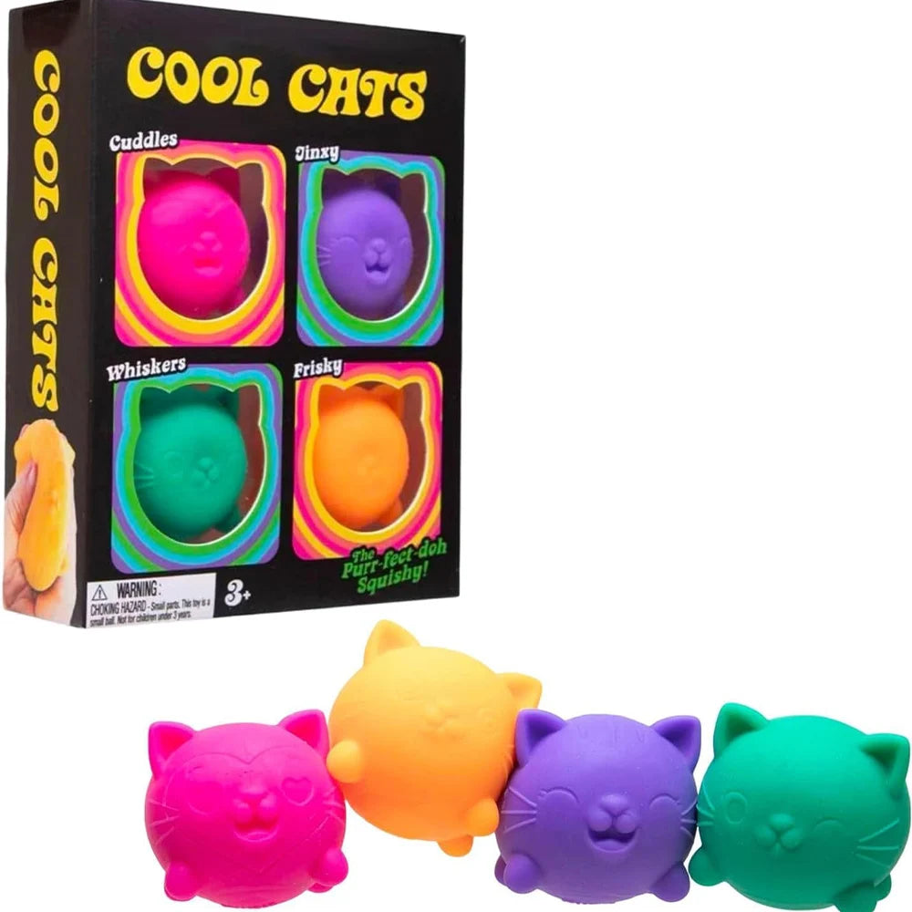 Needoh Cute Cat Maltose Squishy Toys Slow Rise Stress Relief Ball Sensory Fidget Toys for Adult Kids Anti-Anxiety Sensory Toys