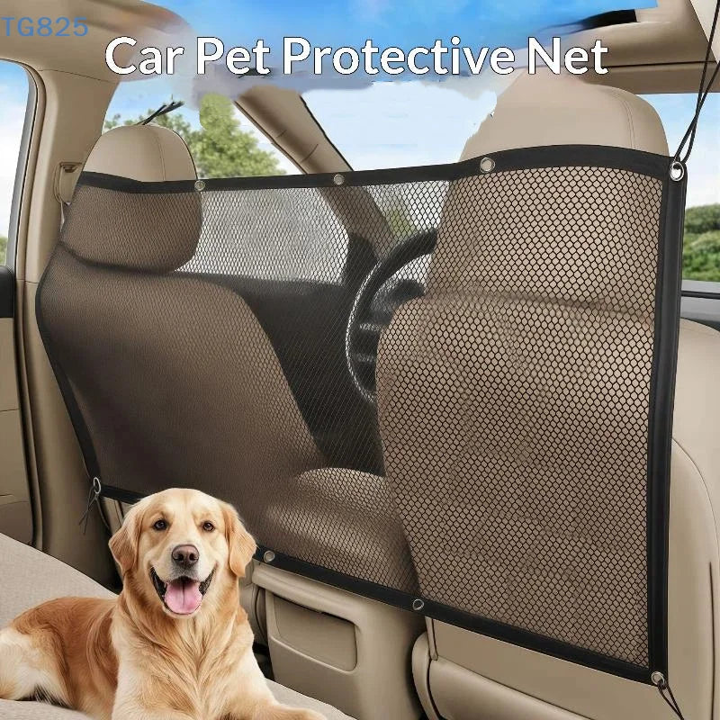 【AN】【AN】Car Pet Barrier Net Dog Safety Isolation Net For Vehicles Universal Fit Breathable Mesh Pet Travel Barrier For Back Seat