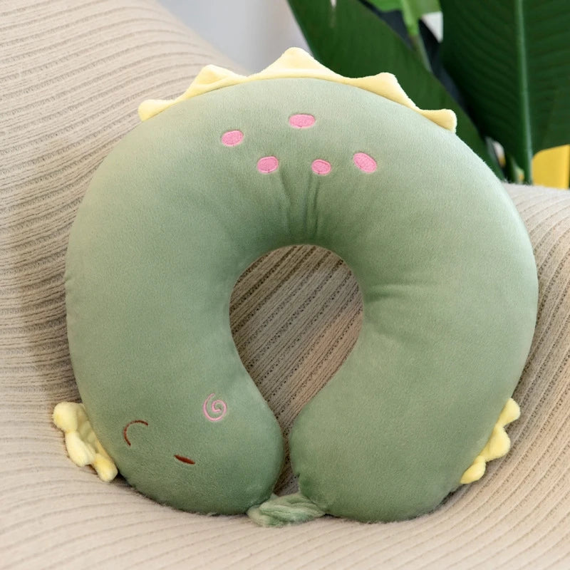U-shaped Pillow Adult Children Travel Pillow Soft Short Plush Cartoon Portable Outdoor Nap Flight Neck Pillow Nursing Cushion