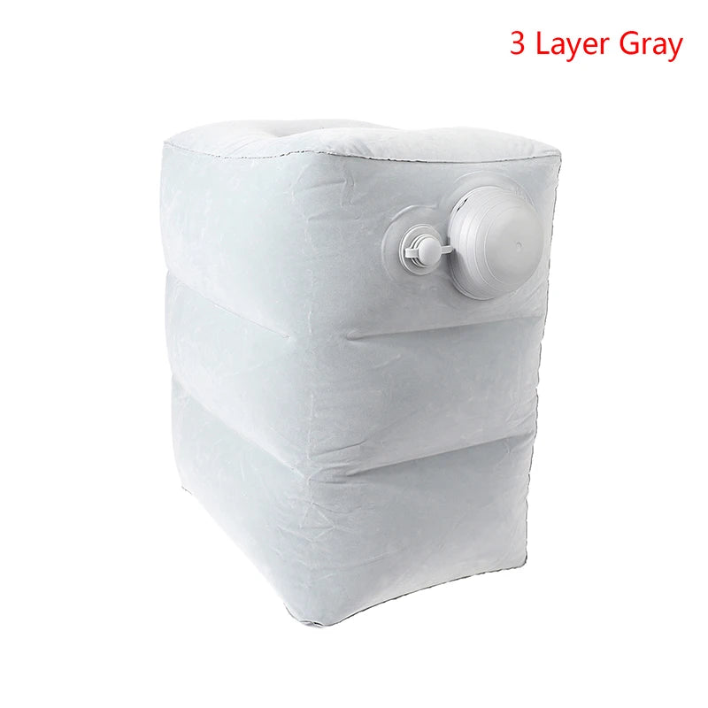 Inflatable Travel Pillow Foot Rest Kids Car Airplane Sleeping Bed Leg Support Height Adjustable Footrest Pillow for Long Trips