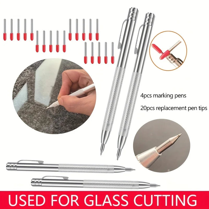 25/21/17/11/6PCS Carbide Tip Scriber Engraving Pen For Engraving Metal Sheet Stainless Steel Ceramic Glass Scribing Hand Tools