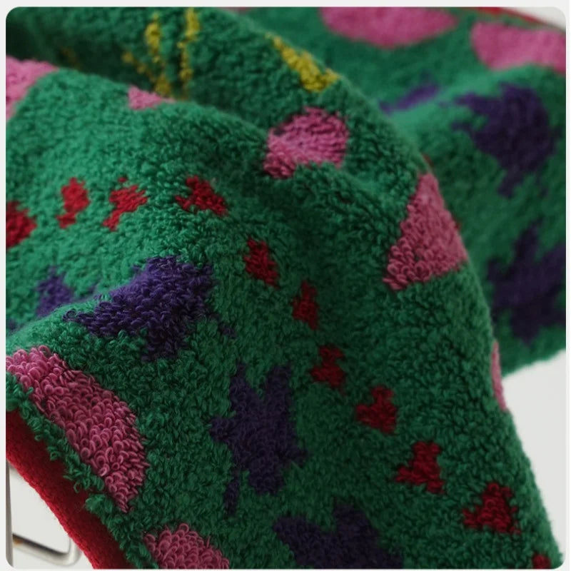 Square Towel Face Towel And Bath Towel Children's Shower Towel Ins Vegetable And Fruit Household Pure Cotton Shower Towel